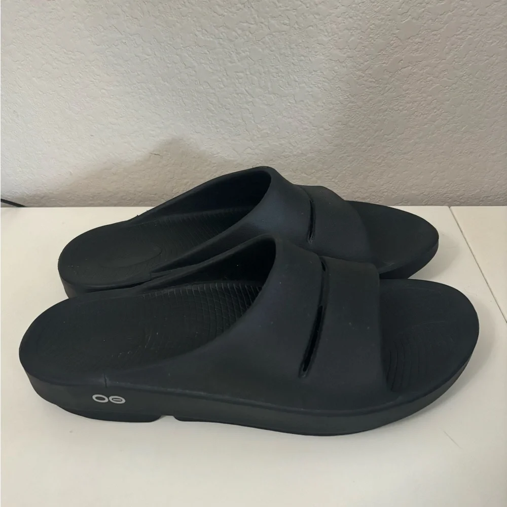OOFOS | OOahh Sport‎ Sandals Black Slides Sz M8/W10